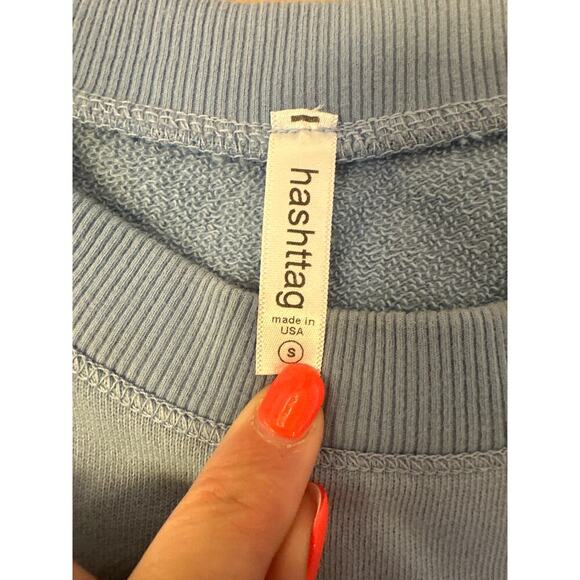 Hashtag Brand Sweatshirt Crewneck Blue Women’s Small. Great Basic - Picture 3 of 5
